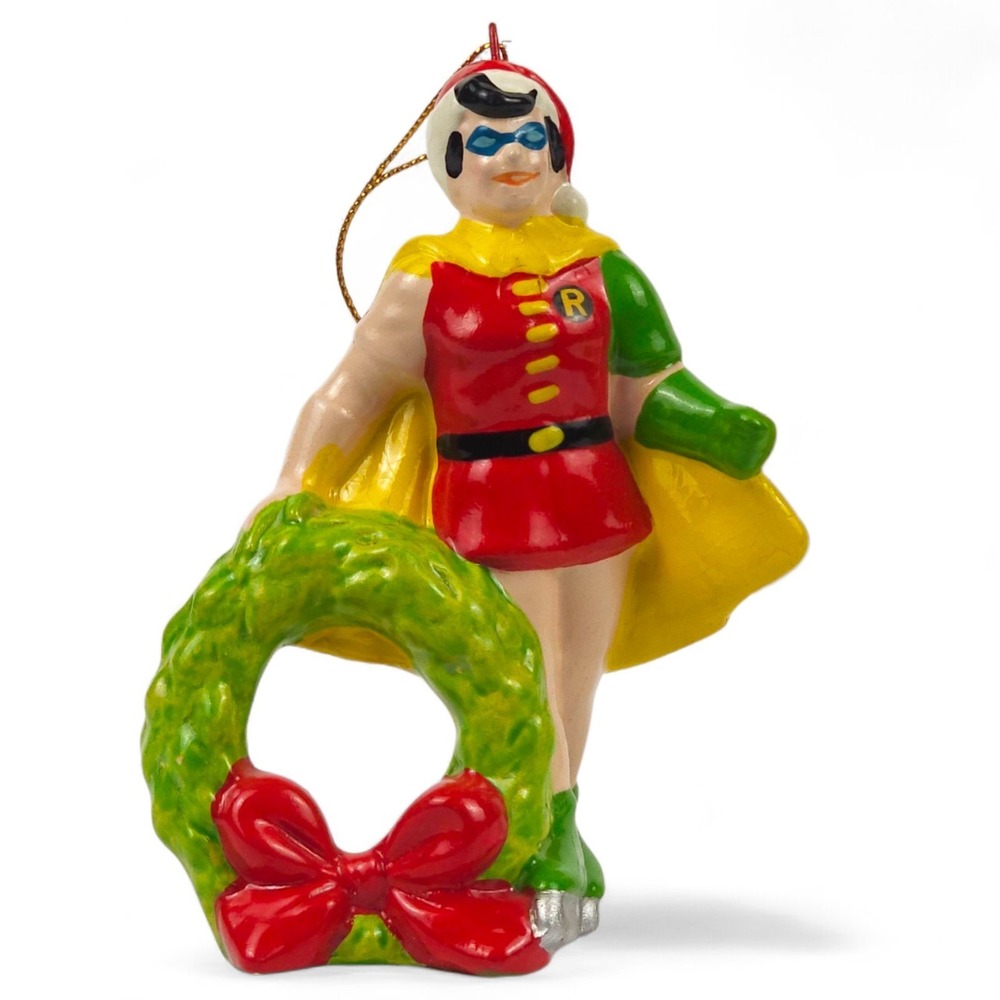 Vintage 1979 DC Comics ROBIN Wreath Ornament Rare Batman Ceramic Korea